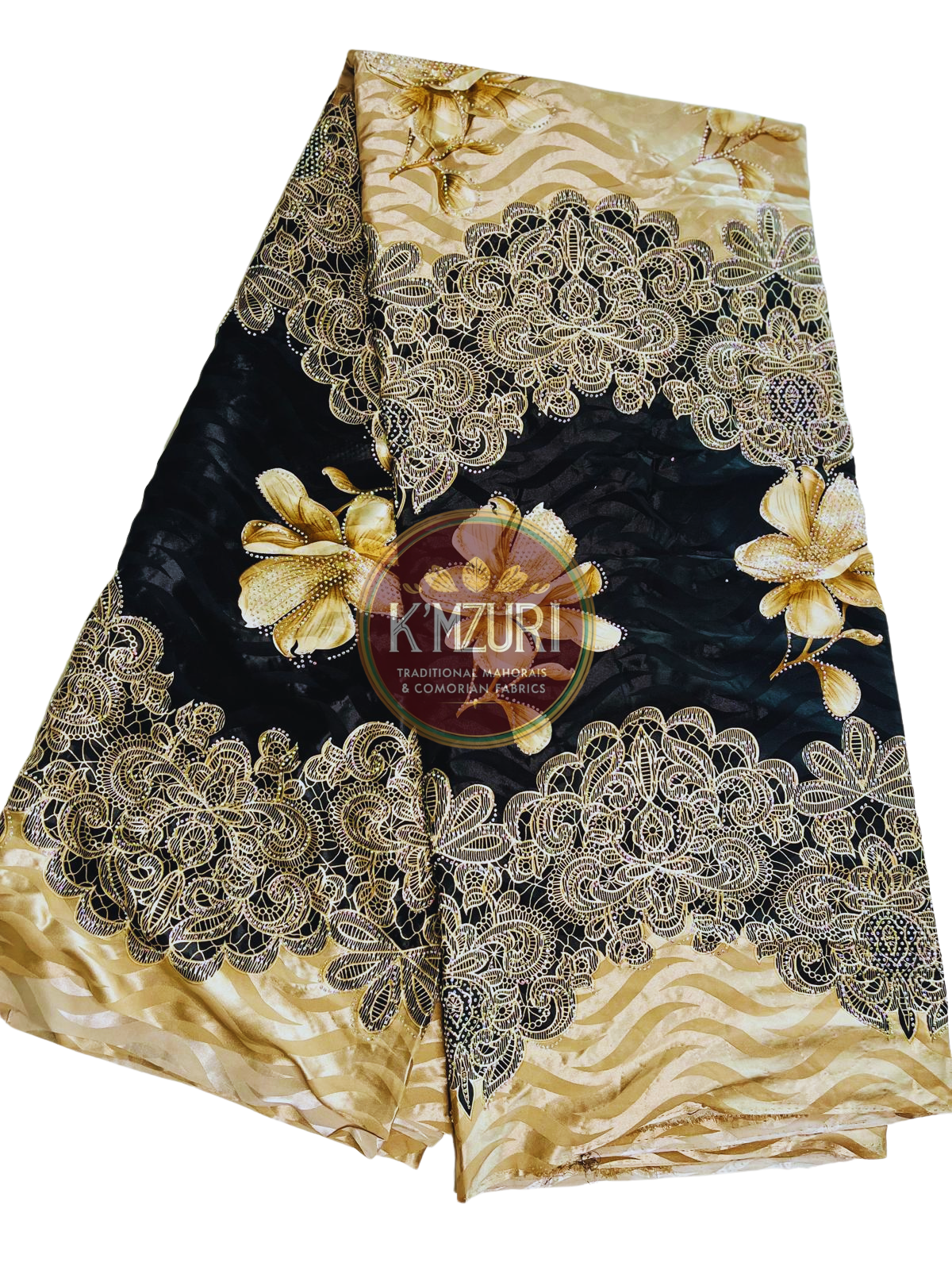 Tissu- salouva noir dorée