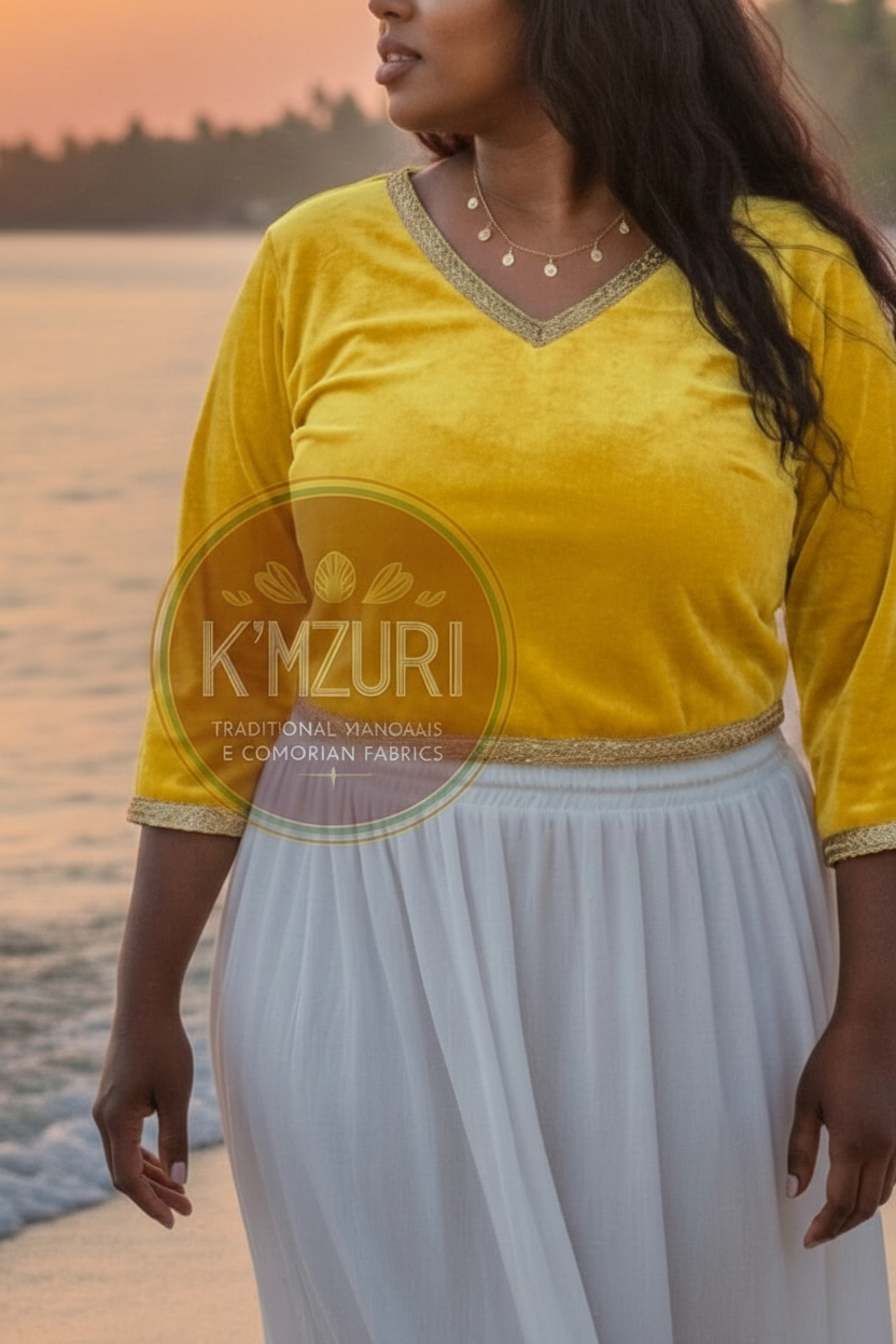 Body velours jaune – Éclat K’MZURI