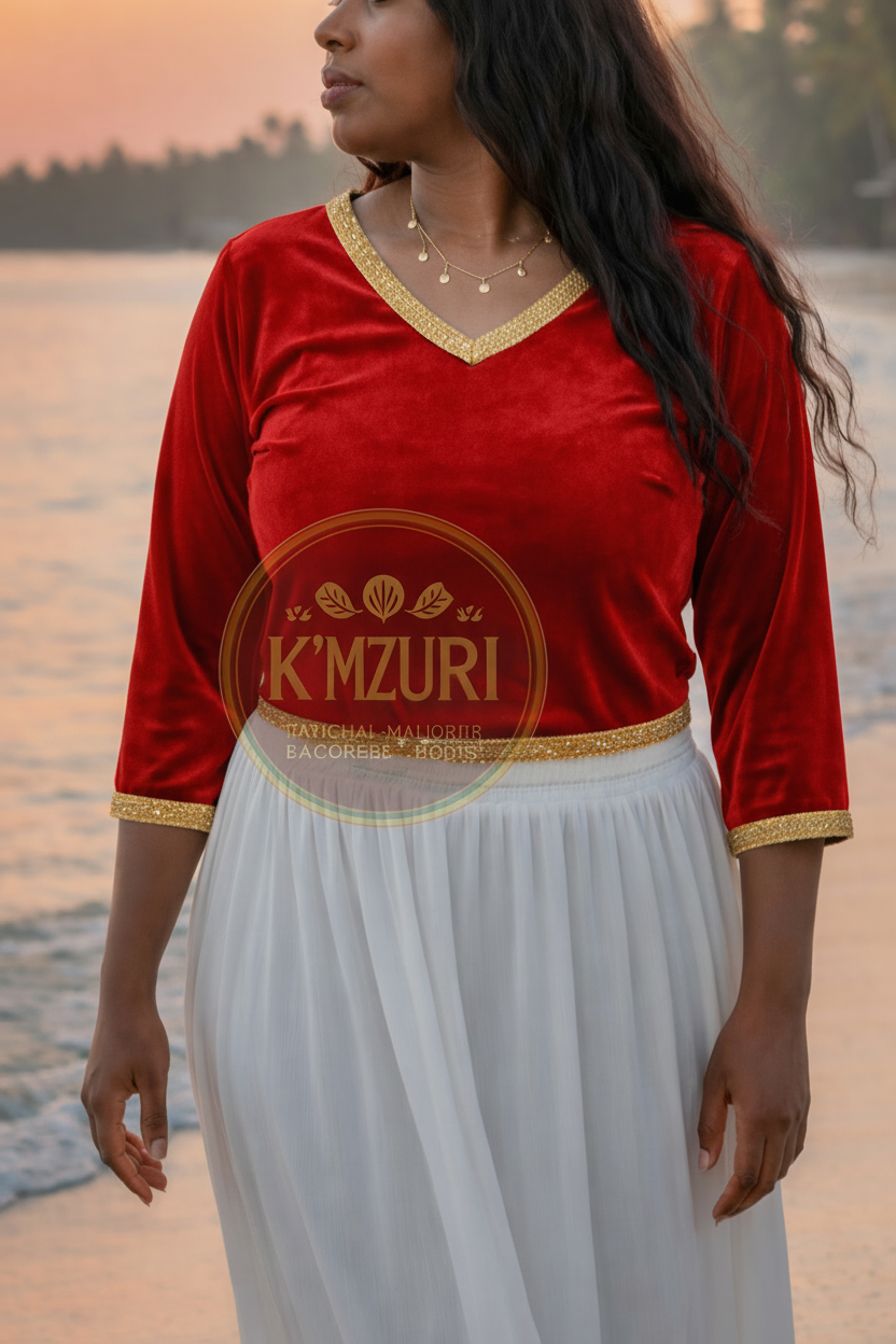 Body en Velours Rouge K'MZURI