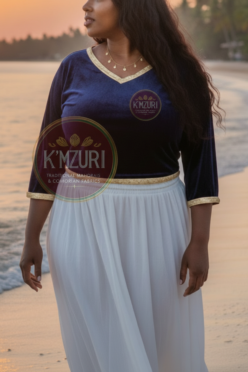 Body en Velour Bleu Roi K'MZURI